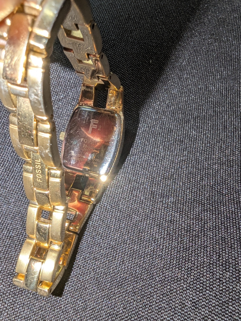 Vintage Fossil Women's Gold Stainless Steel Bracelet Watch